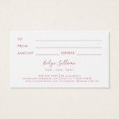 Pastete Aquarell Glitzer Geschenkkarte (Rückseite)