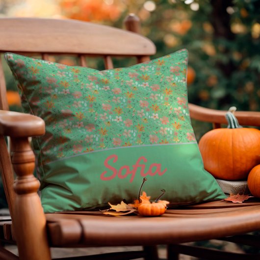 Pastete Aquarellfarbe Blume boho orange Kissen