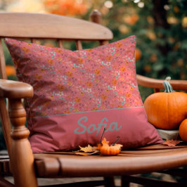 Pastete Aquarellfarbe Blume boho rosa Kissen