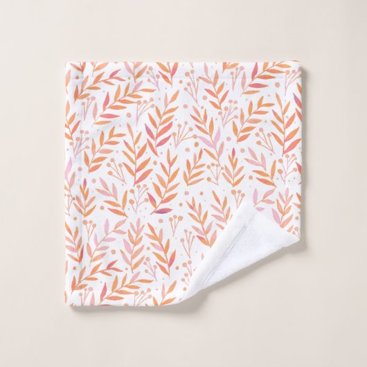 Pastete Aquarellfarben, orange und rosa Badhandtuch Set (Waschlappen)