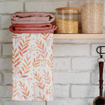 Pastete Aquarellfarben, orange und rosa Geschirrtuch<br><div class="desc">Hübsches und trendiges Orange- und Rosatönen. Niedliches und modernes botanisches Illustrationsmuster mit rosa und orangefarbenen pastellfarbenen Ästen.</div>