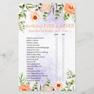 Pastete Blume Geburtstag Ever oder Niemals Spiel