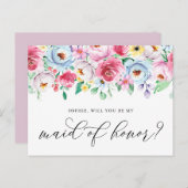 Pastete Blume werden meine Trauzeugin sein Postkarte (Vorne/Hinten)