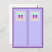 Pastete Gemustert Monogramm M Postkarten Lesezeich (Vorne/Hinten)