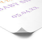 Pastete lila orangefarbene Blütendusche Poster (Ecke)