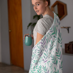 Pastete, lila und grüne Wasserfarben Fleecedecke