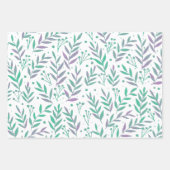 Pastete, lila und grüne Wasserfarben Geschenkpapier Set (Vorderseite)