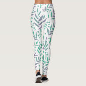 Pastete, lila und grüne Wasserfarben Leggings (Rückseite)
