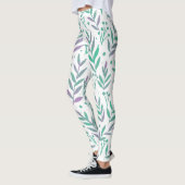 Pastete, lila und grüne Wasserfarben Leggings (Links)