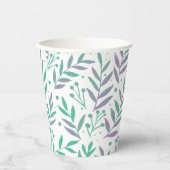 Pastete, lila und grüne Wasserfarben Pappbecher (Vorderseite)