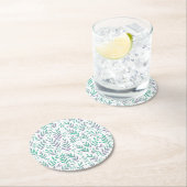 Pastete, lila und grüne Wasserfarben Runder Pappuntersetzer (Vor Ort)