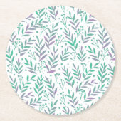 Pastete, lila und grüne Wasserfarben Runder Pappuntersetzer (Vorderseite)