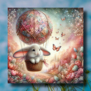 Pastete Lop Ohr Bunny Easter Egg Heißluftballon Feiertagskarte