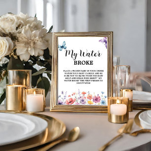 Pastete mein Wasser kaputt Baby Shower Game Schild