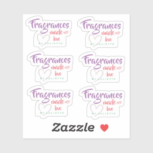 Pastete mit Liebe Herzparfüm Aufkleber (Blatt)