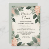 Pastete Peach Mint Moss Sage Green Probe Dinner Einladung (Vorne/Hinten)