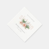 Pastete Peach Rose Blumenstrauß Jeglicher Geburtst Serviette (Ecke)