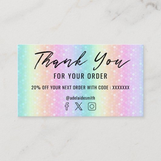 Pastete Regenbogen danke Ihnen Visitenkarte (Vorderseite)