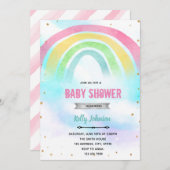 Pastete Regenbogendusche Geburtstagseinladung Einladung (Vorne/Hinten)