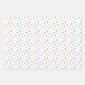 Pastete Regenbogenfeder Rosa Set von 3 Geschenkpapier Set (Vorderseite 3)