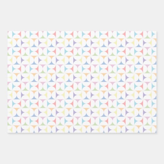 Pastete Regenbogenfeder Rosa Set von 3 Geschenkpapier Set (Vorderseite 3)