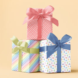 Pastete Regenbogenfeder Rosa Set von 3 Geschenkpapier Set