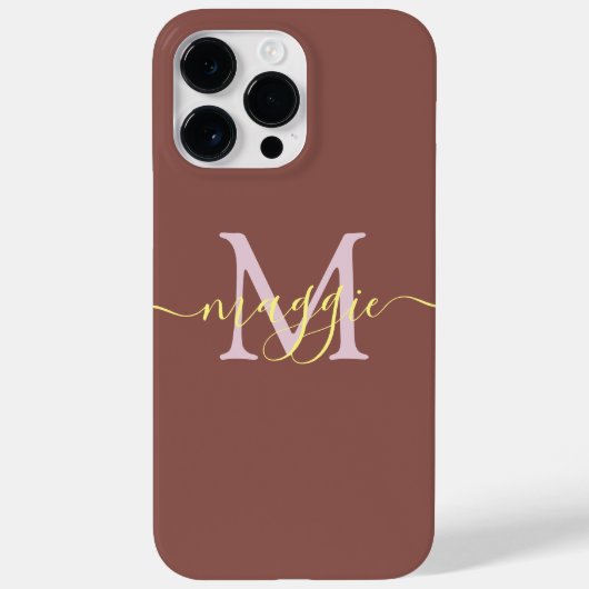 Pastete Script Monogram Personalisiert Phone Case (Rückseite)