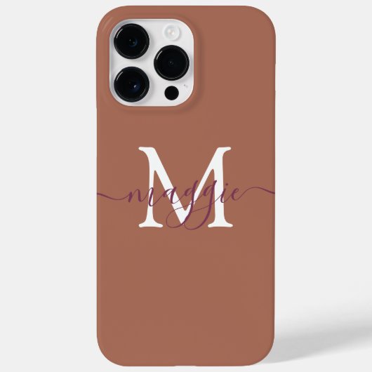 Pastete Script Monogram Personalisiert Phone Case (Rückseite)