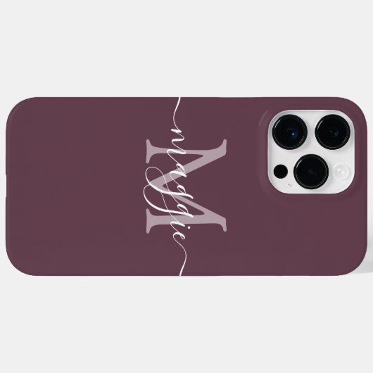 Pastete Script Monogram Personalisiert Phone Case (Rückseite (Horizontal))