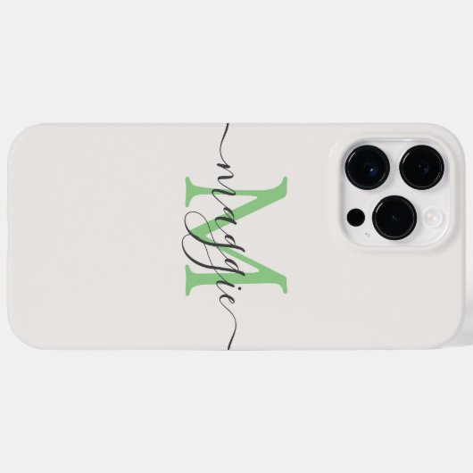 Pastete Script Monogram Personalisiert Phone Case (Rückseite (Horizontal))