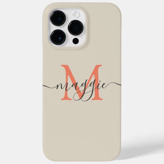 Pastete Script Monogram Personalisiert Phone Case (Rückseite)