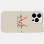 Pastete Script Monogram Personalisiert Phone Case (Rückseite (Horizontal))