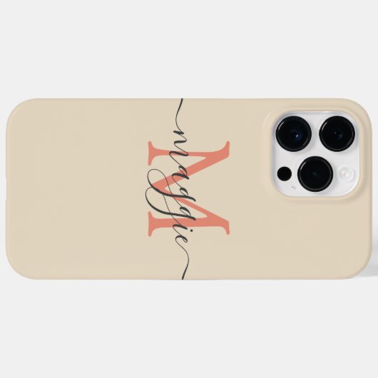 Pastete Script Monogram Personalisiert Phone Case (Rückseite (Horizontal))