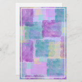 Pastete Wasserfarbe Lila Blaue, weiße Grenzrahmen Briefpapier (Vorne/Hinten)