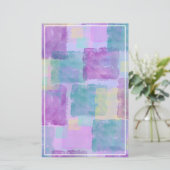 Pastete Wasserfarbe Lila Blaue, weiße Grenzrahmen Briefpapier (Stehend Vorderseite)