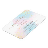 Pastete Wasserfarben Pink Gold Blue Save the Date Magnet (Linke Seite)