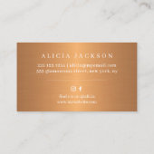 Pastete Wildblumen mit metallischem Kupfermonogram Visitenkarte (Rückseite)