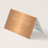 Pastete Wildblumen mit metallischem Kupfermonogram Visitenkarten (Rückseite)