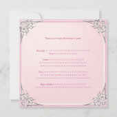Pasteur Baby Pink Silver Butterfly Event Einladung (Rückseite)