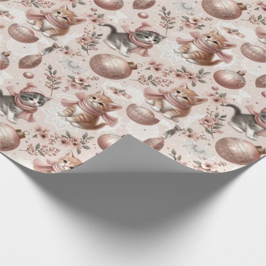 Pasteur Kittens Weihnachtswrapping Paper Geschenkpapier (Ecke)