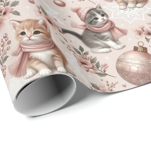Pasteur Kittens Weihnachtswrapping Paper Geschenkpapier (Rolleneckpunkt)