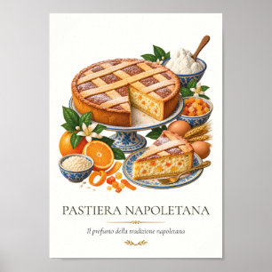 Pastiera Napoletana – Vintage italienisches Desser Poster