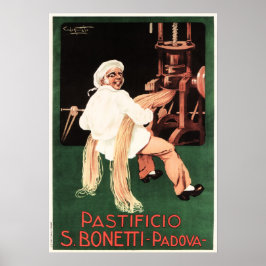 PASTIFICIO S BONETTI Padova Italien Pasta Advert Poster