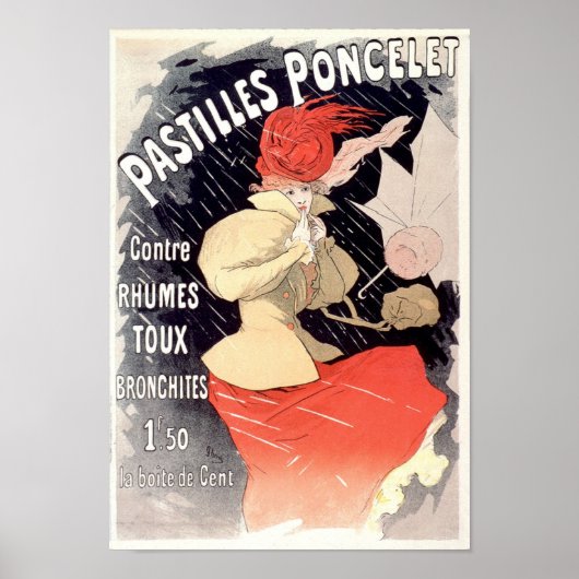 Pastilles Poncellet Vintage französische Werbung Poster (Vorne)