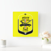 Pastis de Marseille Frankreich Quadratische Wanduhr (Zuhause)