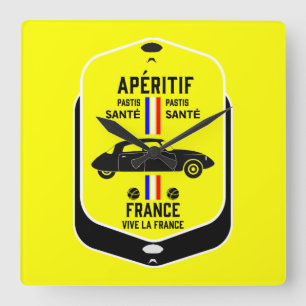 Pastis de Marseille Frankreich Quadratische Wanduhr