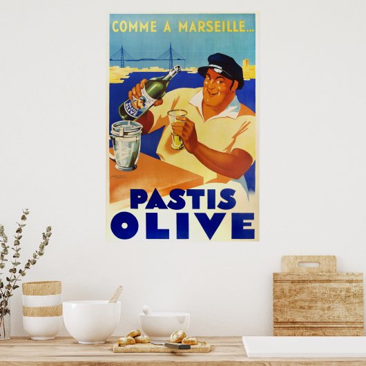 Pastis Olive - wie in Marseille Poster (Küche)