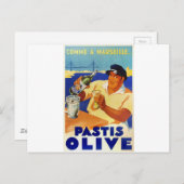 Pastis Olive - wie in Marseille Postkarte (Vorne/Hinten)