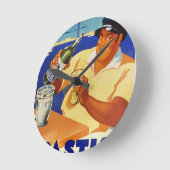 Pastis Olive - wie in Marseille Runde Wanduhr (Winkel)