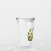 Pastisches Glas, Blumenrand, gelbe Narzissen Acryltrinkbecher (Rechts)